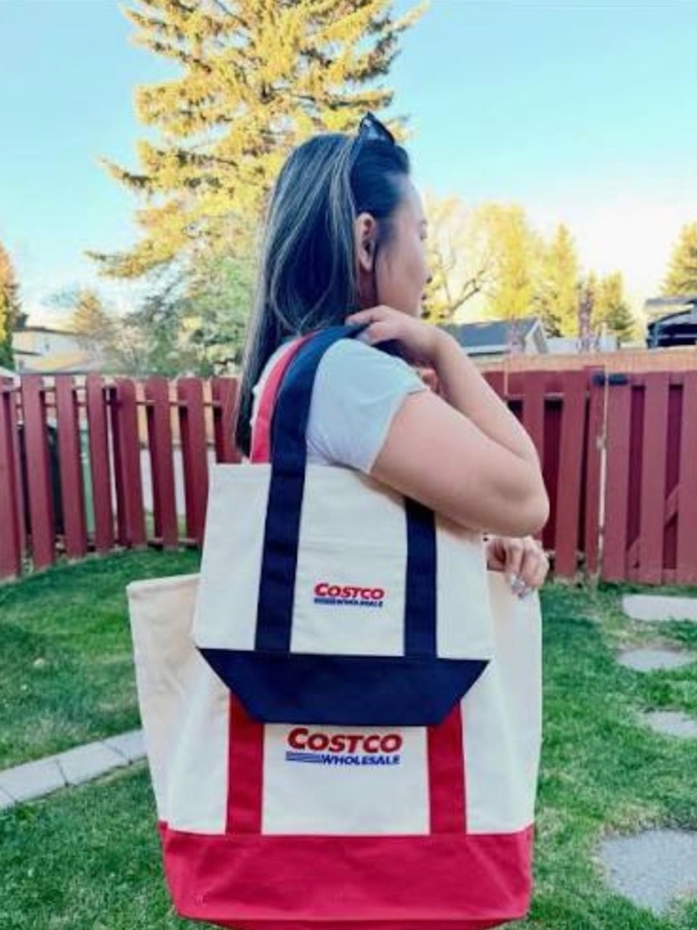 Costco Canvas Tote Bag in Red & Navy 2-pack JAPAN EXCLUSIVE! 3 LEFT!